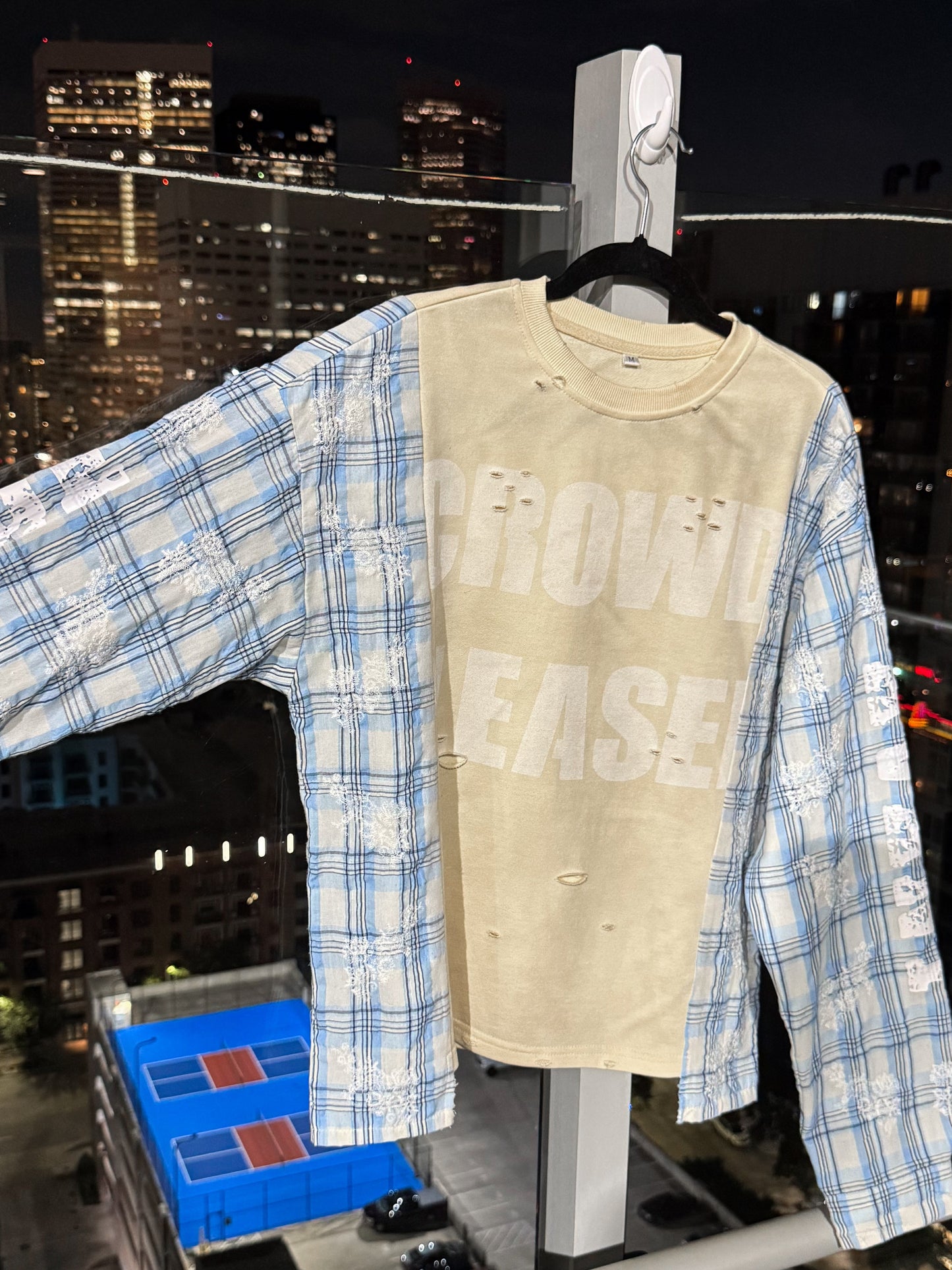 'AVANT GARDE' distressed flannel shirt